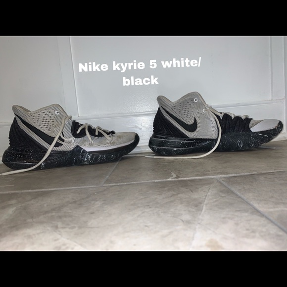 kyrie 5 white black